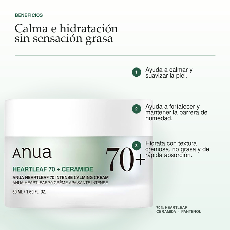 ANUA HEARTLEAF CALMING CREAM 50ml - Imagen 2