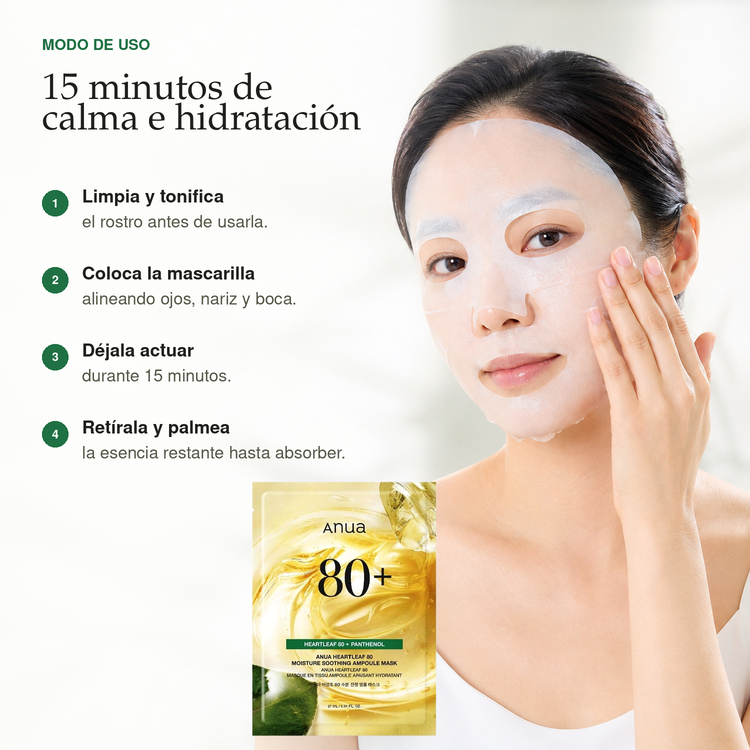 ANUA HEARTLEAF AMPOULE MASK 27ml_(1PCS) - Imagen 3