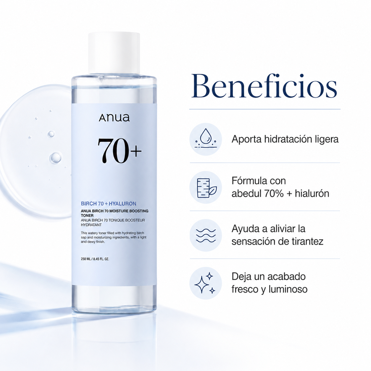Anua Birch Moisture Boosting Toner 70% 250ml - Imagen 2