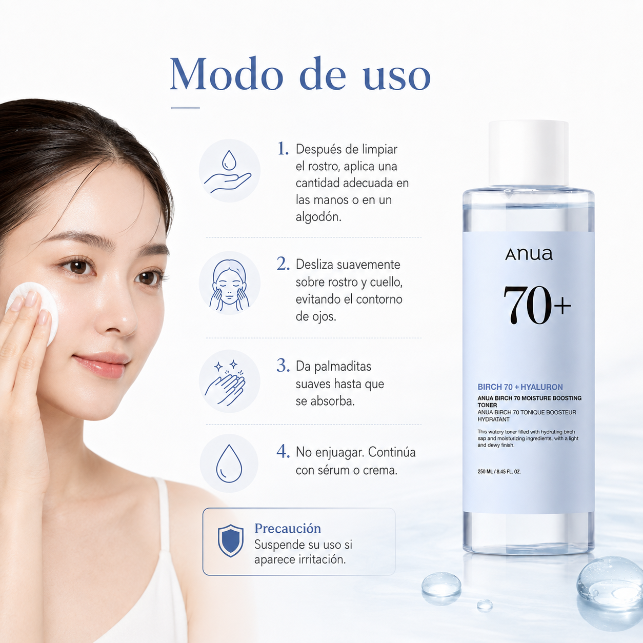 Anua Birch Moisture Boosting Toner 70% 250ml - Imagen 3