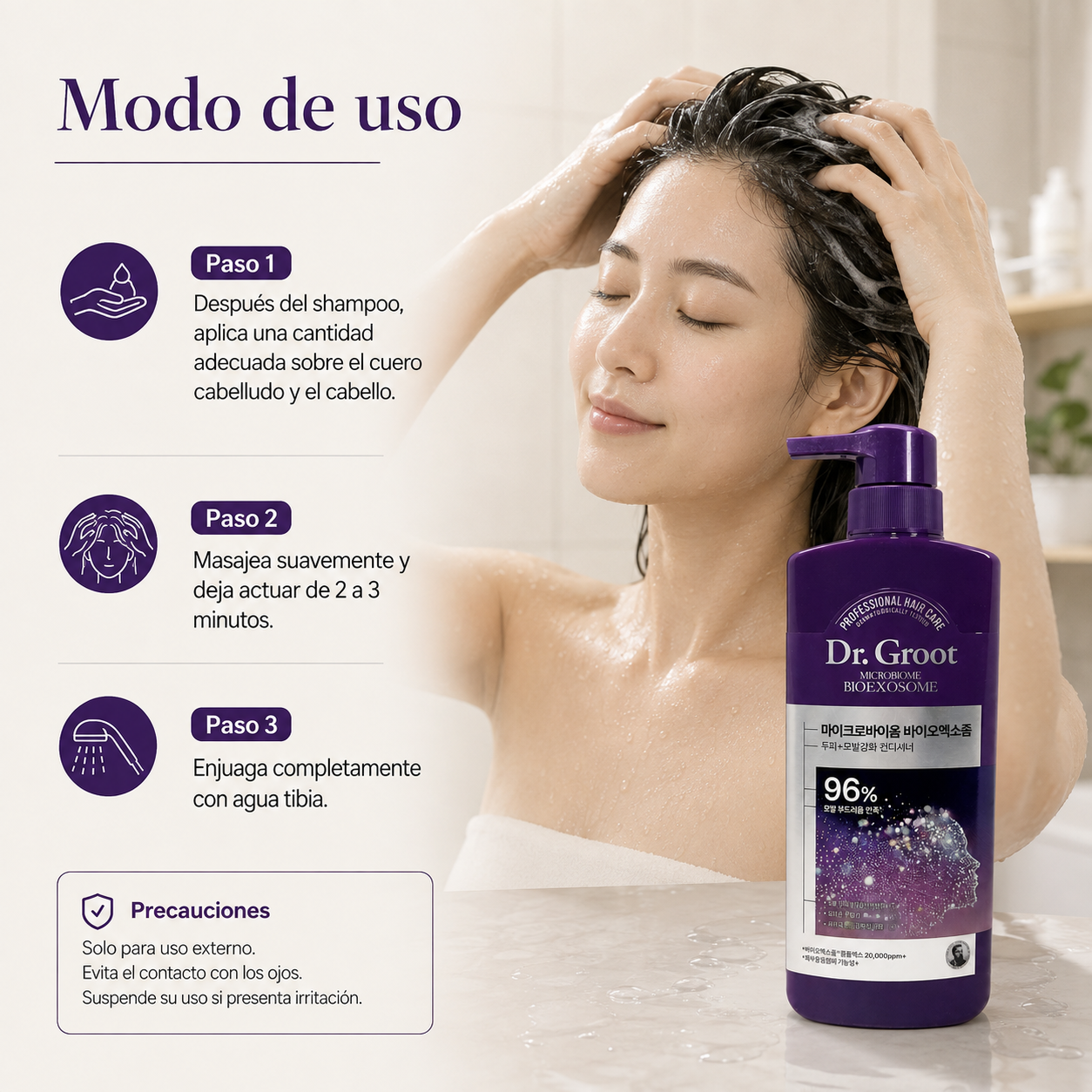 DR.GROOT Microbiome Bio-Exosome Scalp Total Care Conditioner 400 ml - Imagen 3