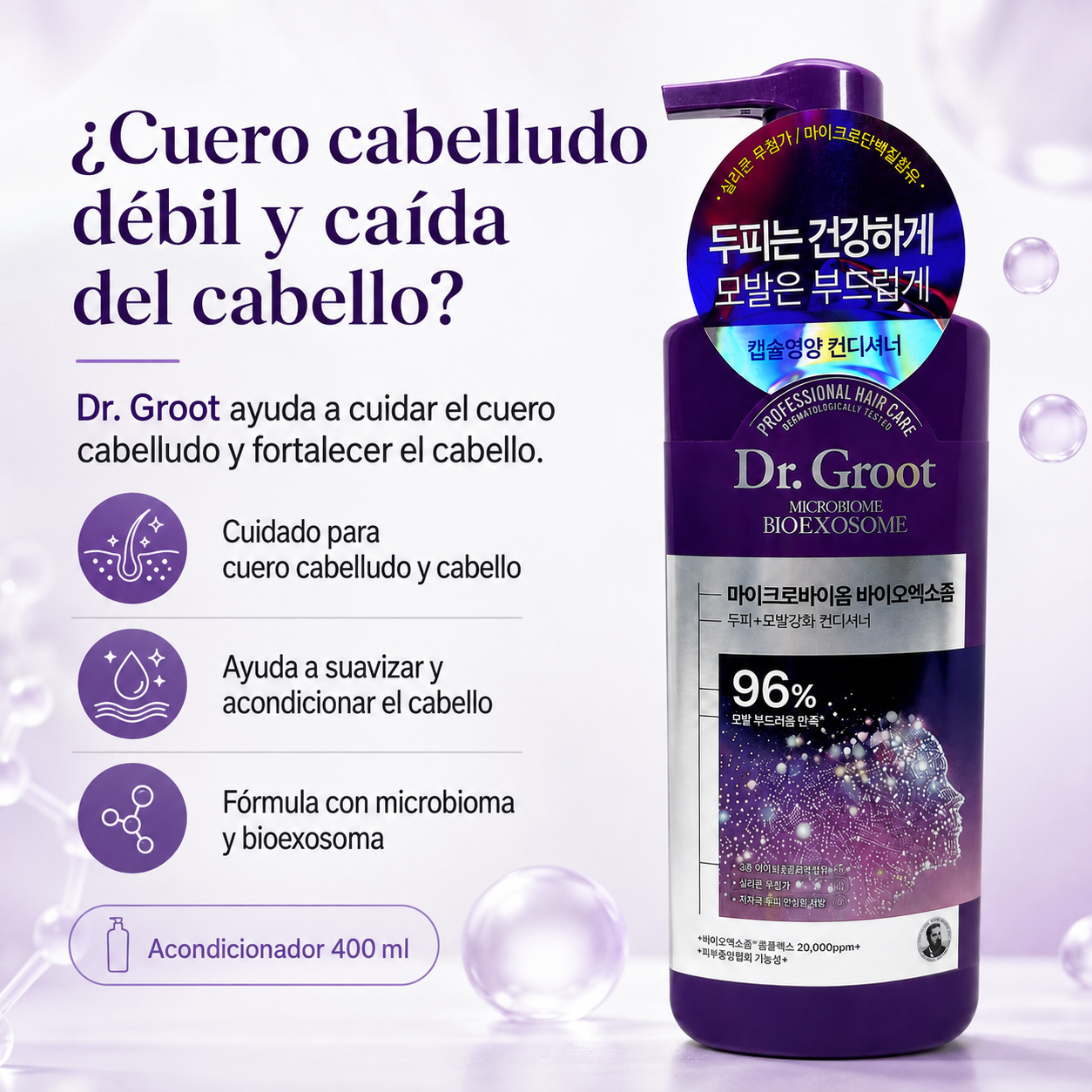 DR.GROOT Microbiome Bio-Exosome Scalp Total Care Conditioner 400 ml - Imagen 2