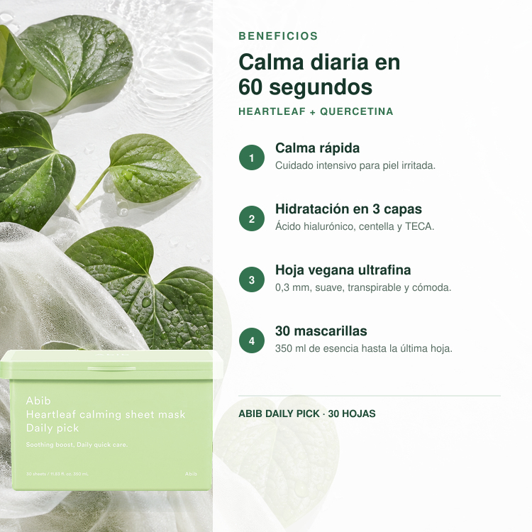 ABIB HEARTLEAF CALMING SHEET MASK DAILY PICK - Imagen 2