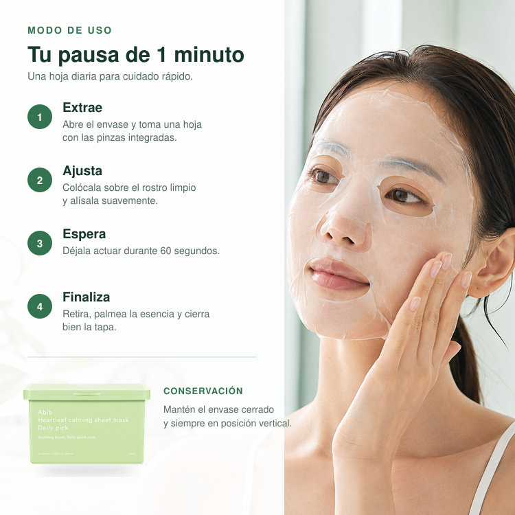 ABIB HEARTLEAF CALMING SHEET MASK DAILY PICK - Imagen 3