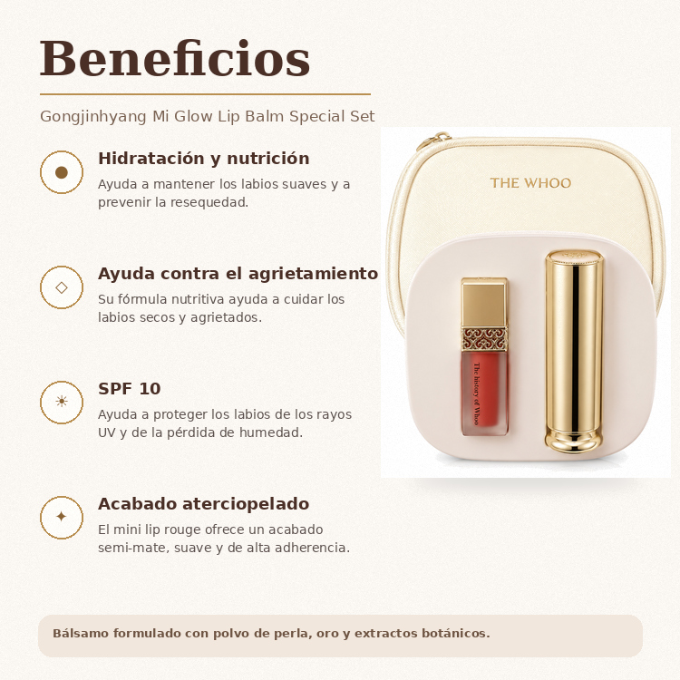 THEWHOO WHoo Gongjinhyangmi Palace Youth Lip Balm Gift Set W - Imagen 2