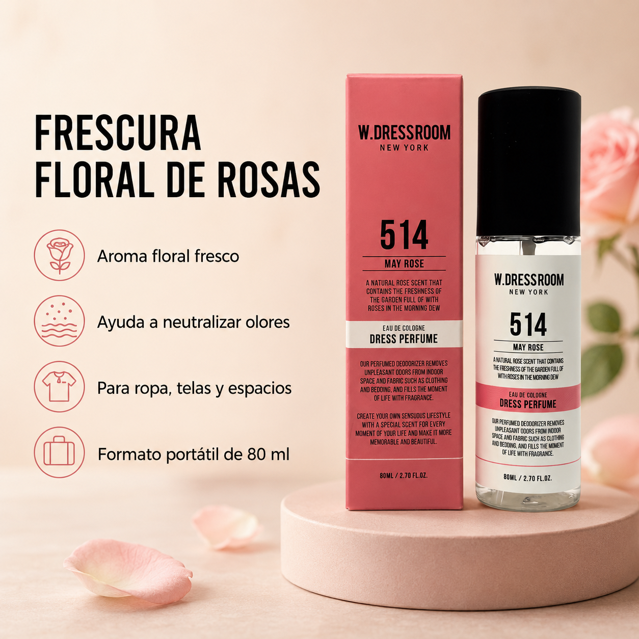 WDRESSROOM Dress Perfume Season 3 (Portable)No.514 May Rose 80ML - Imagen 3