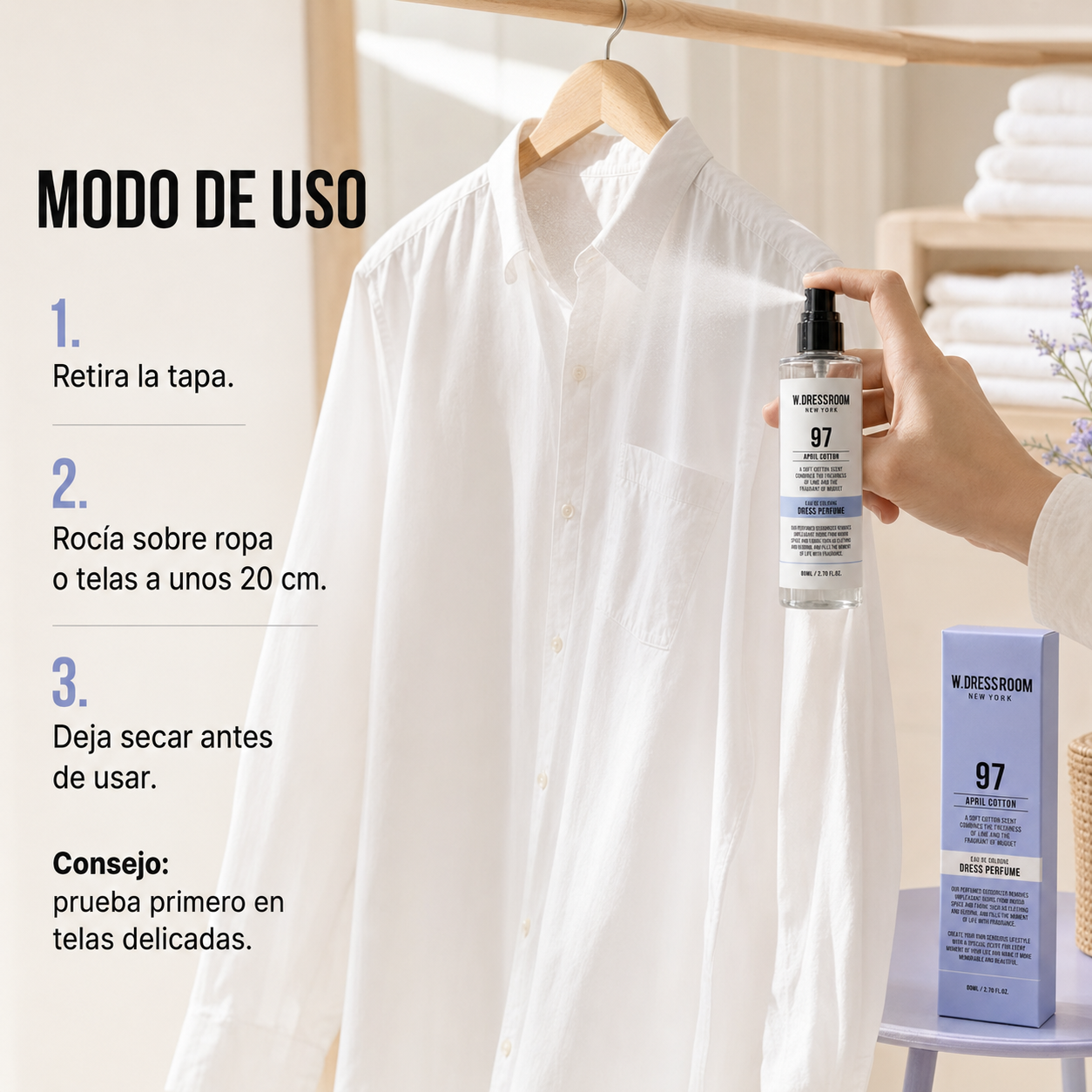 WDRESSROOM Dress Perfume Season 3 (Portable)No.97 April Cotton 80ML - Imagen 3