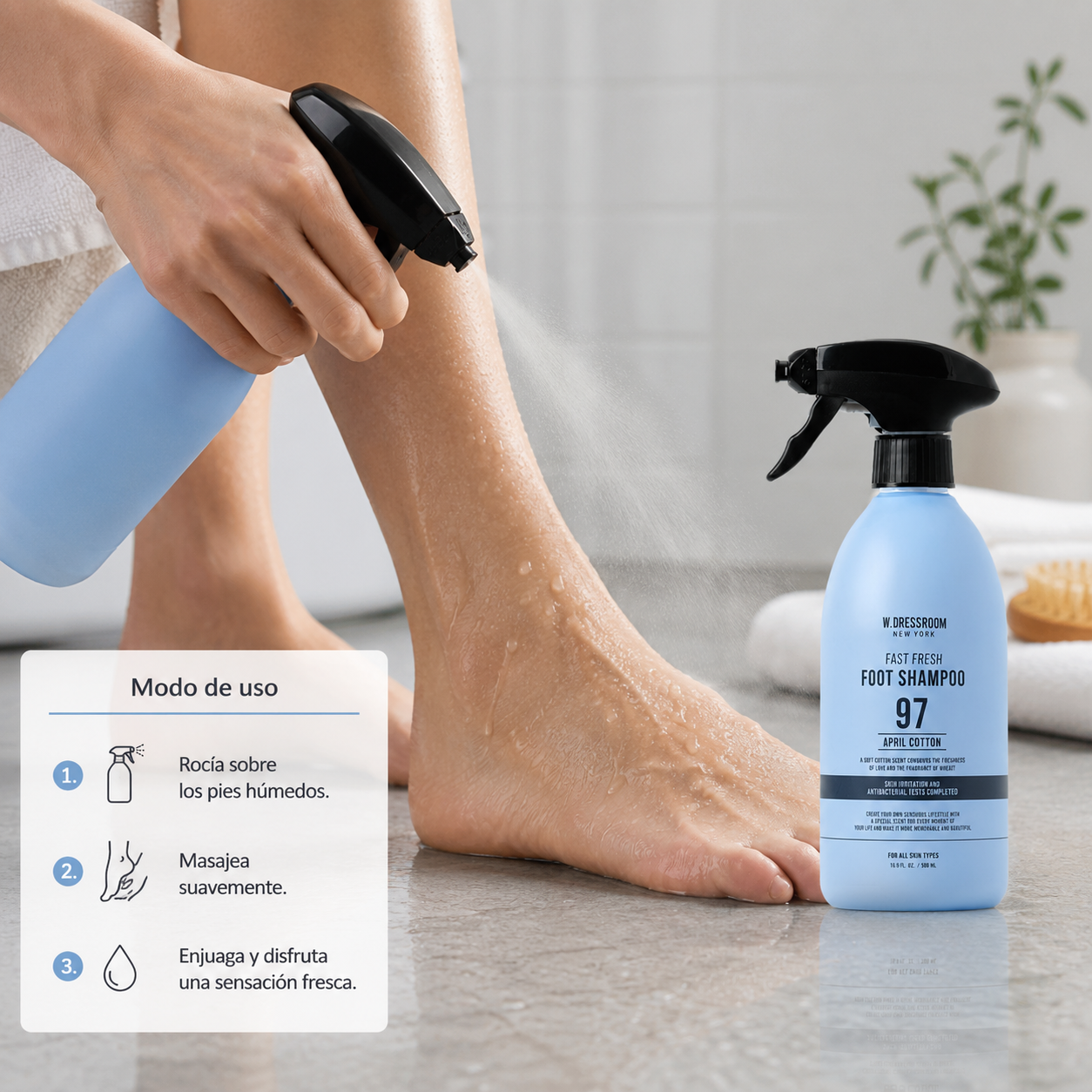 WDRESSROOM Fast Fresh Foot Shampoo April Cotton  No.97 500ML - Imagen 3