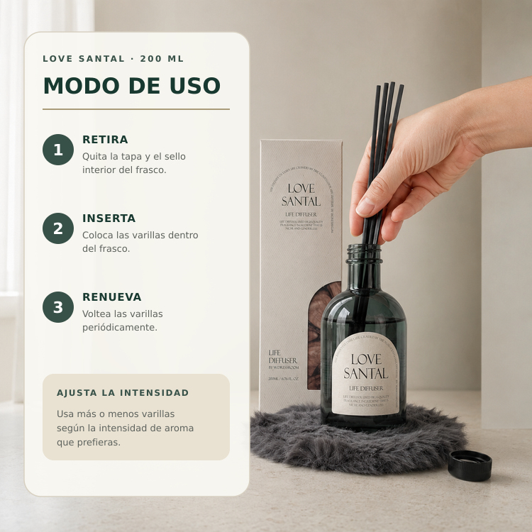 WDRESSROOM Life Diffuser Love Santal 200ml - Imagen 3