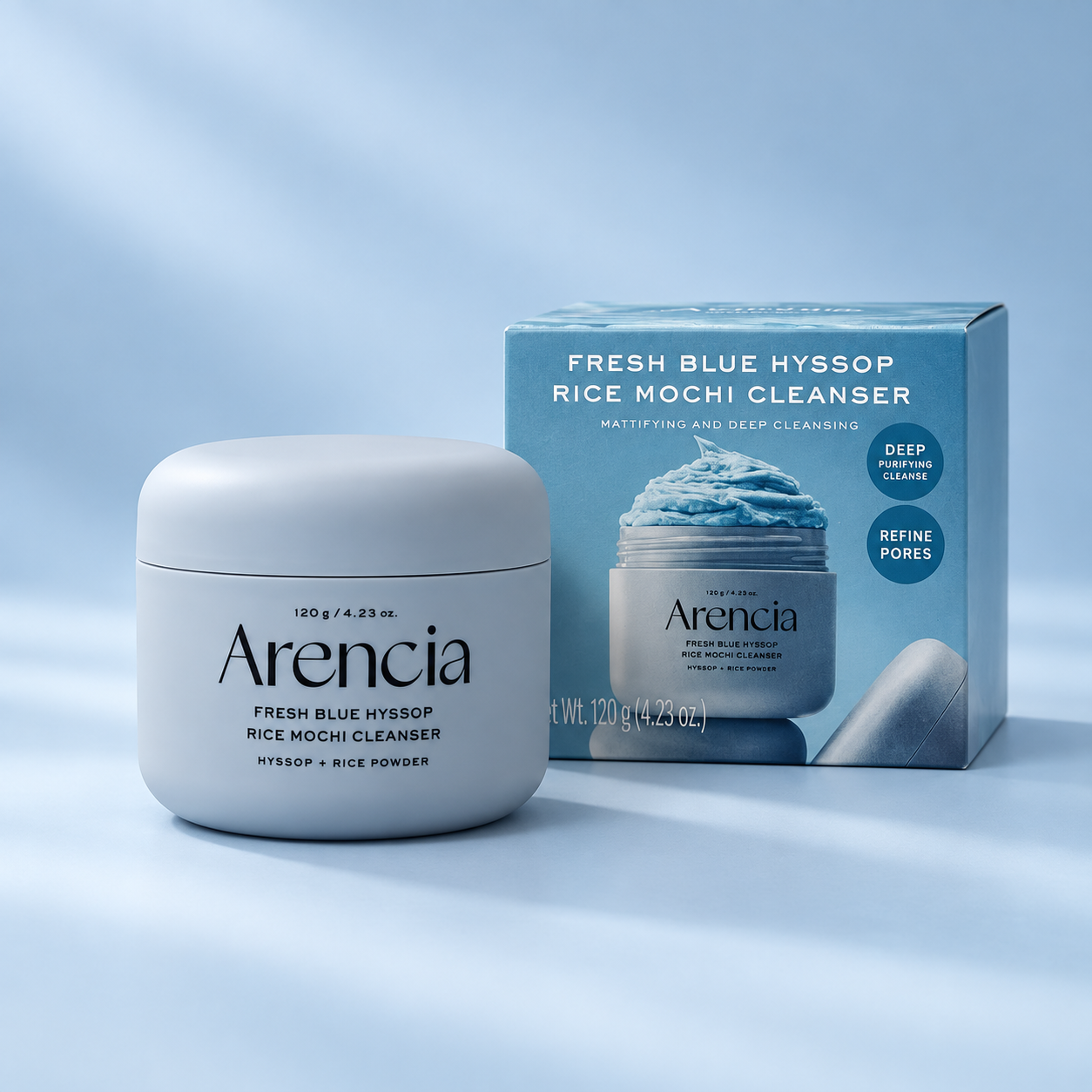 ARENCIA Fresh Blue Hyssop Rice Mochi Cleanser 120 g - Imagen 2