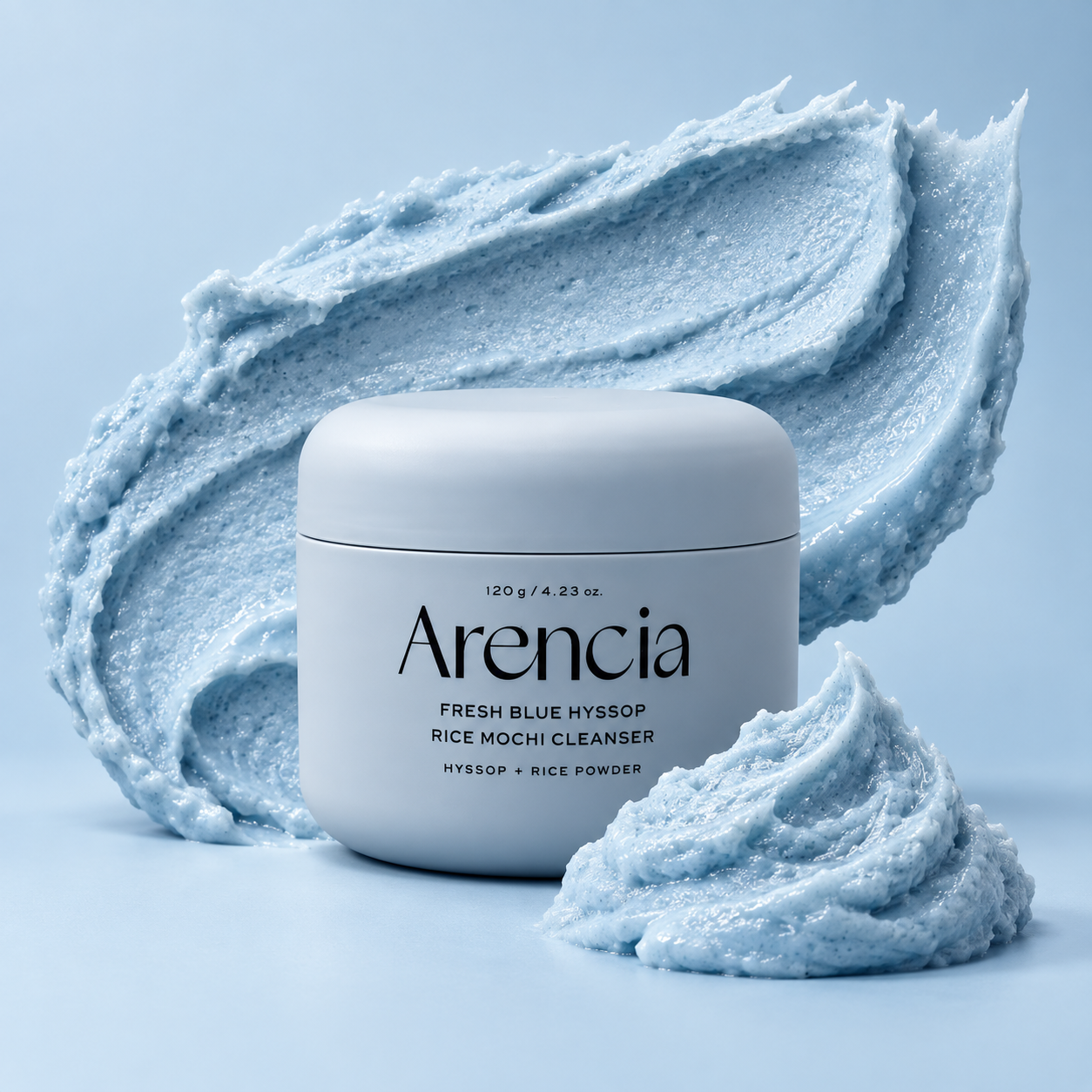 ARENCIA Fresh Blue Hyssop Rice Mochi Cleanser 120 g - Imagen 3